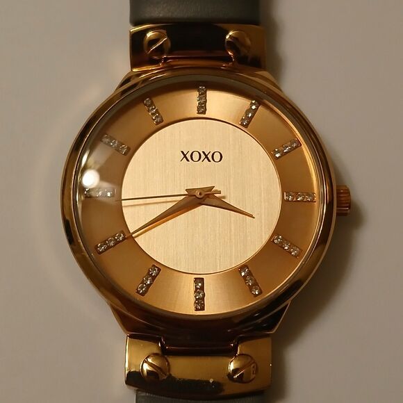 XOXO Women's Grey XO3465 Rhinestone Rose Gold Tone Dial Watch Japan Movt READ - Picture 2 of 16